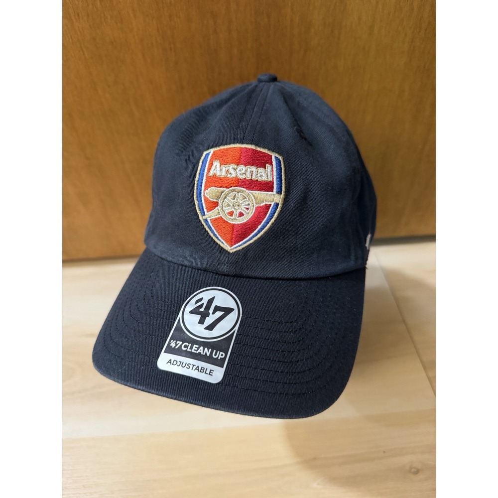 47 Brand Arsenal FC Black Baseball Cap Hat Embroidered Crest Adult Adjustable